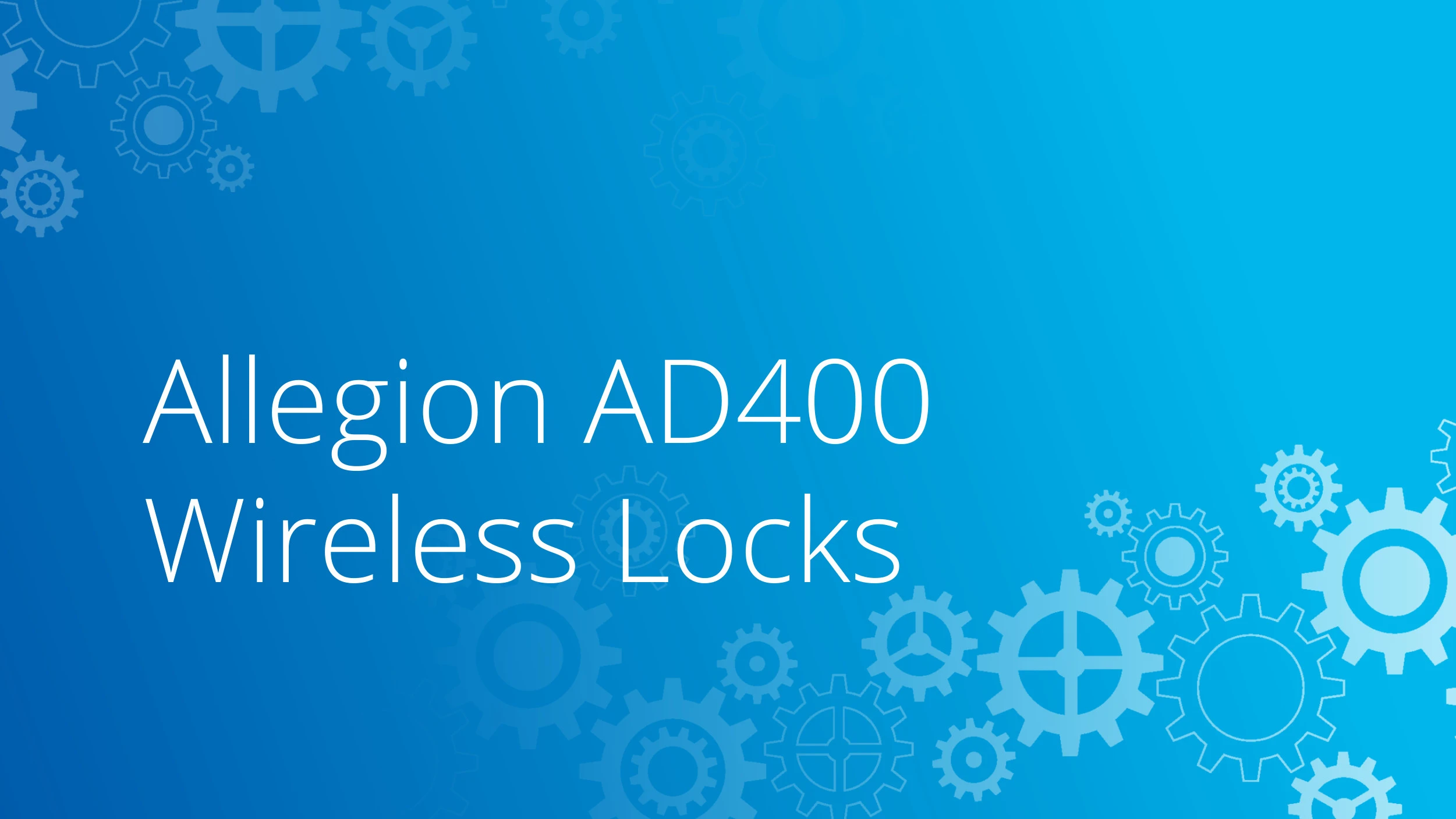 Allegion AD400 Wireless Locks Configuration Guide