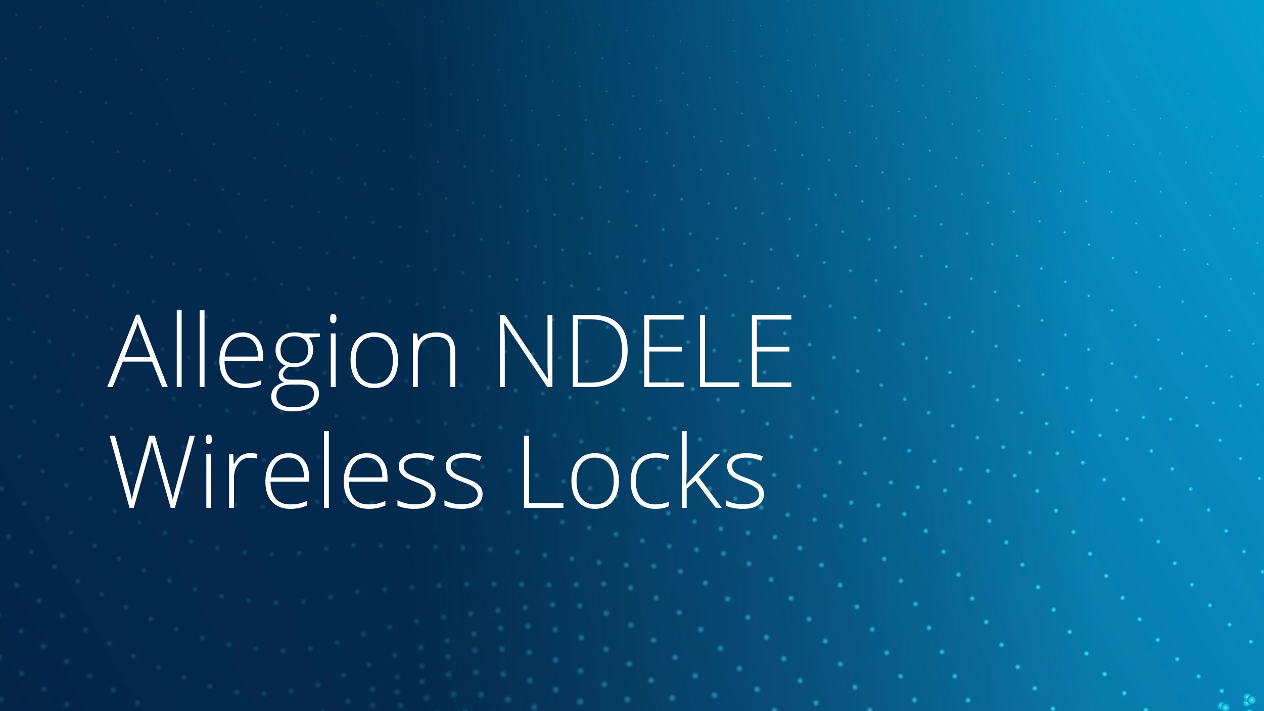 Allegion NDELE Wireless Locks